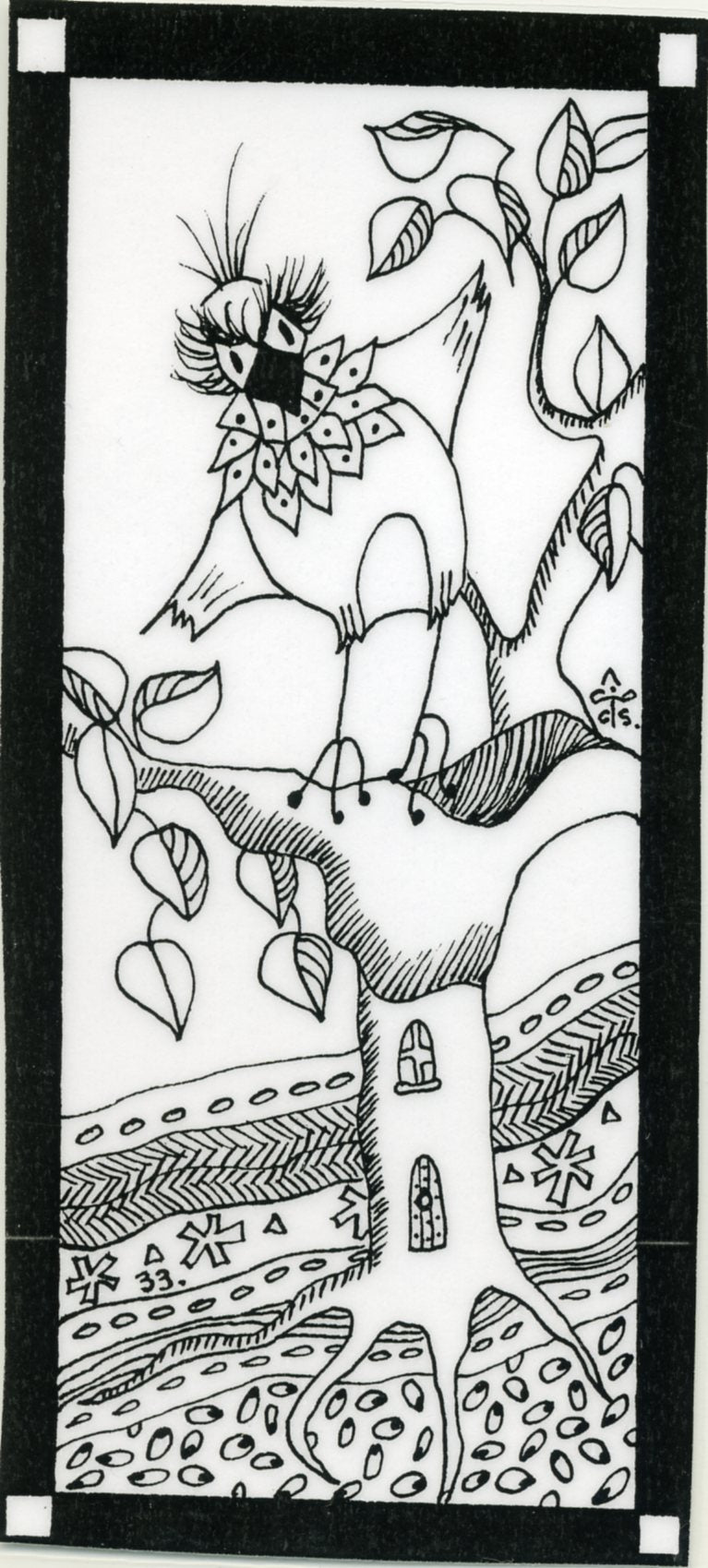 Bird singing on tree