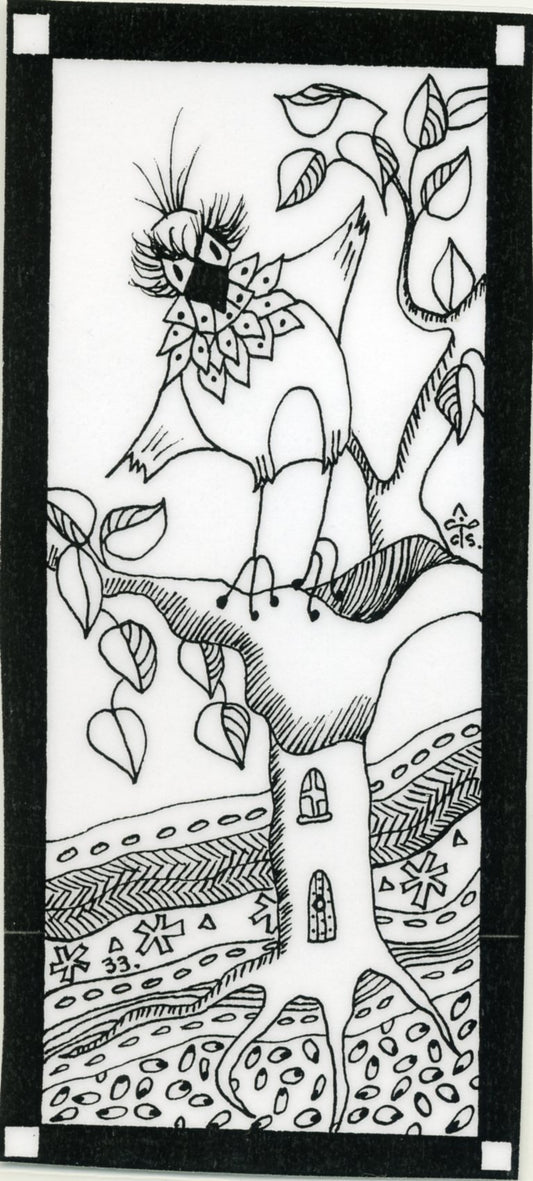 Bird singing on tree