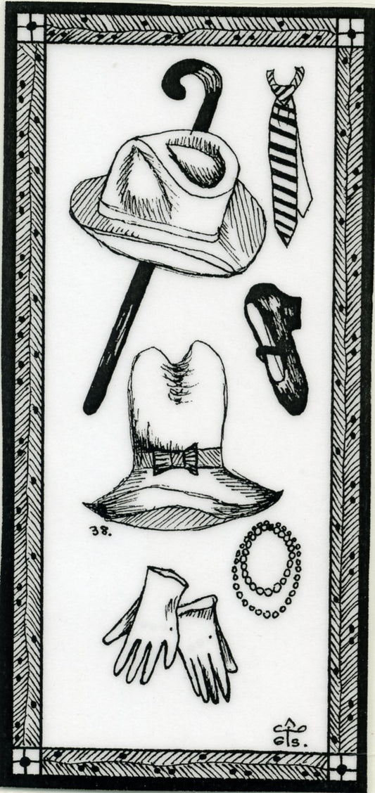 Hats, cane, and gloves